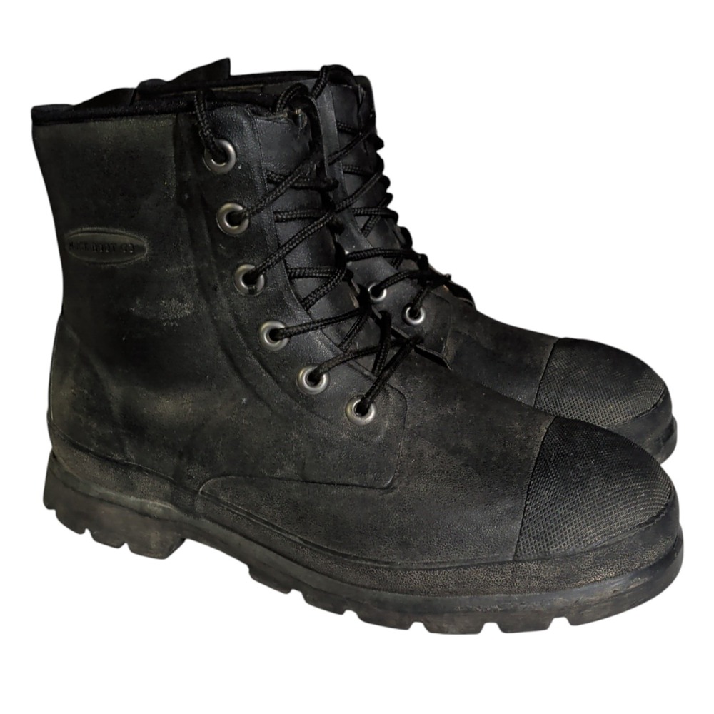 Muck Boot Original Boots Mens Size 10 Black Rubber Lace Up Ankle Waterproof WP